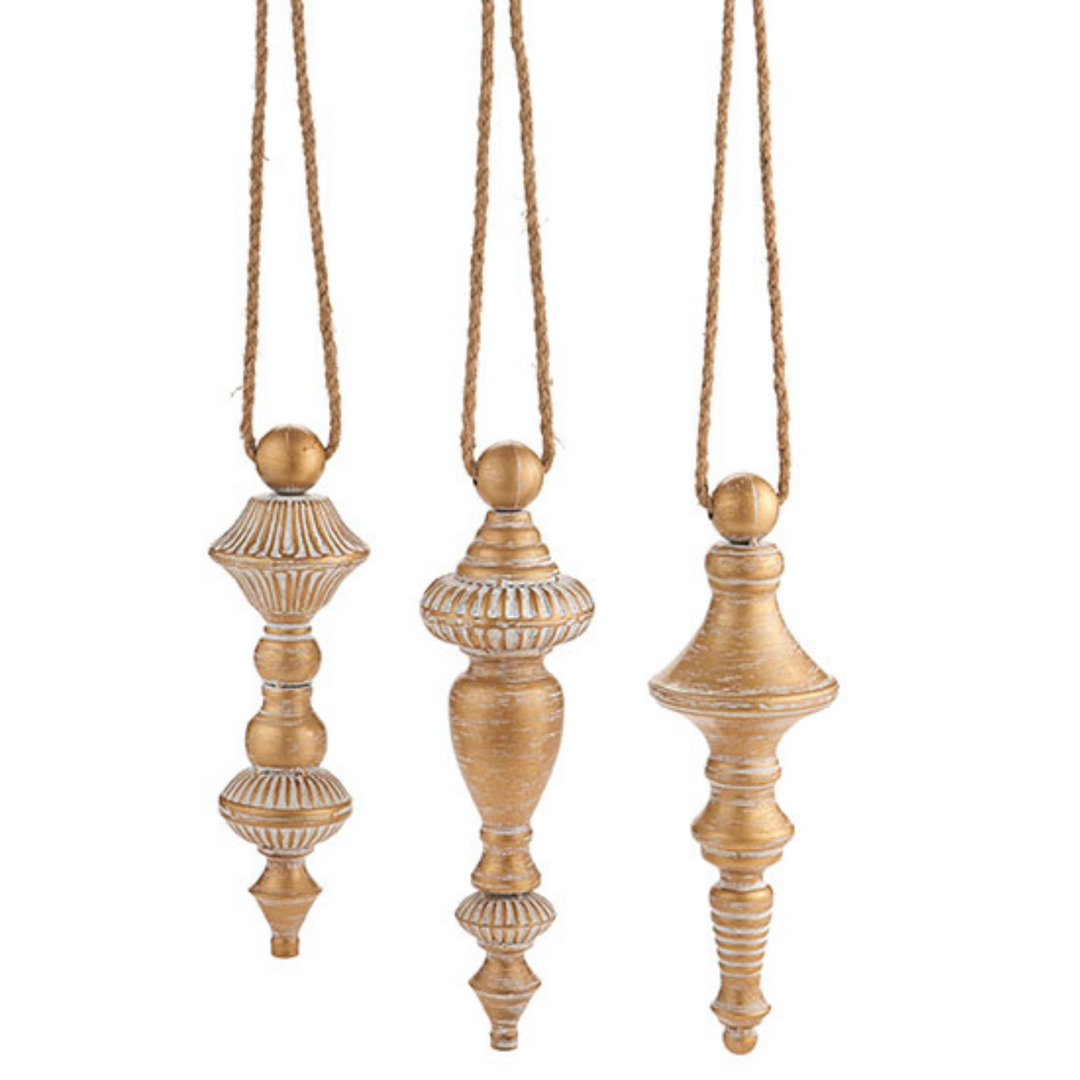 RAZ 13.5" Gold Finial Ornaments - Choice of 1 Style