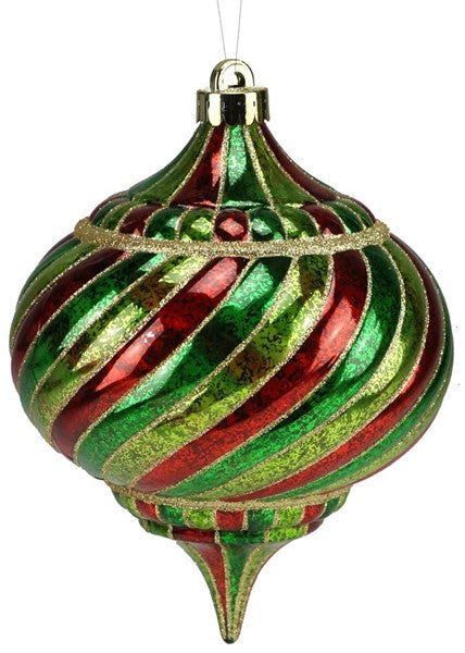 150MM/6" Antique Swirl/Stripe Onion Shaped Finial/Ornament