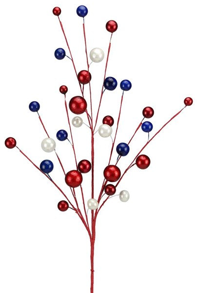 (2) 25" Metallic Ball Spray in Red/White/Blue - set of 2