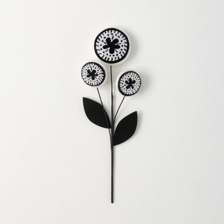 Sullivan's 17.75" Black and White Geometric Floral Pick