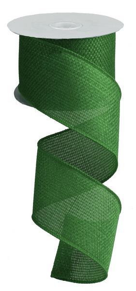 2.5"X10Yd Cross Royal Burlap- Emerald Green Wired Ribbon
